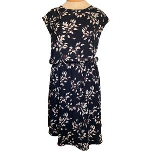 Women's Black 2X Dress Floral Print Short Sleeve Lightweight Collective Concepts